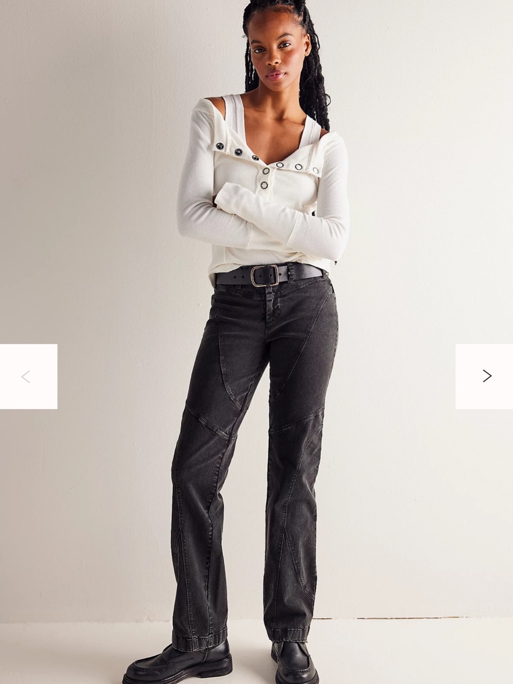 Free People We The Free Night Ride Slim Moto Trousers